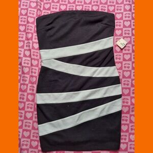 Forever 21 Black & White Strapless Mini Dress BNWT